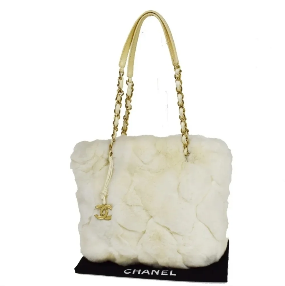 CHANEL 🔥Rare🔥 Leather Lined Fur Harlequin Tote Bag, Gorgeous!